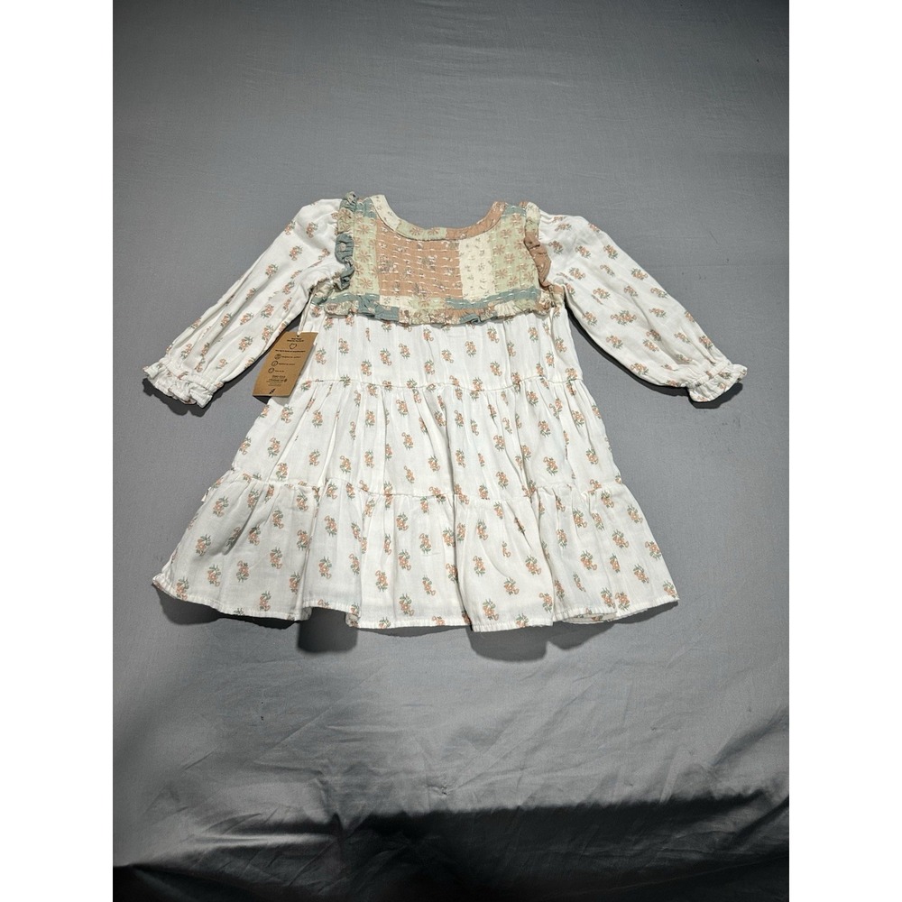 NWT Easy Peasy Floral Cottage Neutral Dress 3T‎